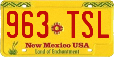 NM license plate 963TSL