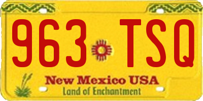 NM license plate 963TSQ