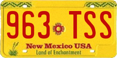 NM license plate 963TSS