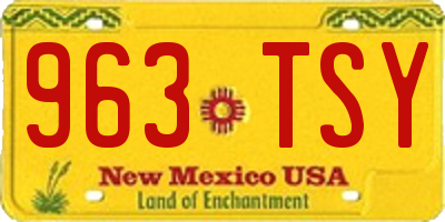 NM license plate 963TSY
