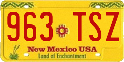 NM license plate 963TSZ