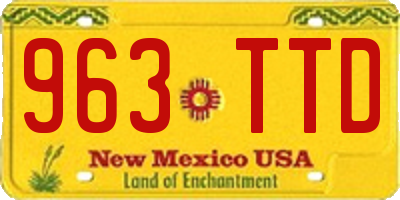 NM license plate 963TTD