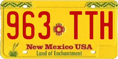 NM license plate 963TTH