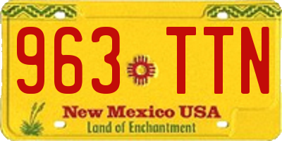 NM license plate 963TTN