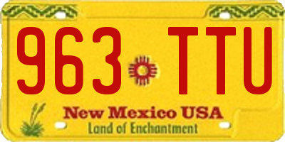 NM license plate 963TTU