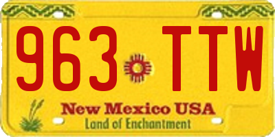 NM license plate 963TTW