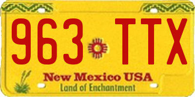 NM license plate 963TTX