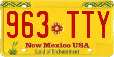 NM license plate 963TTY