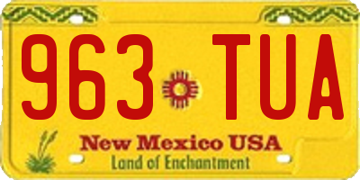 NM license plate 963TUA