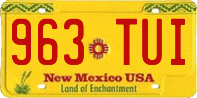 NM license plate 963TUI