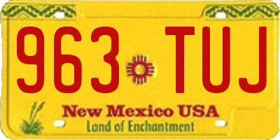 NM license plate 963TUJ