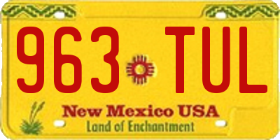 NM license plate 963TUL