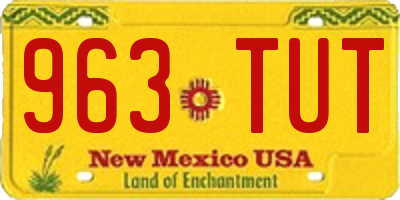 NM license plate 963TUT