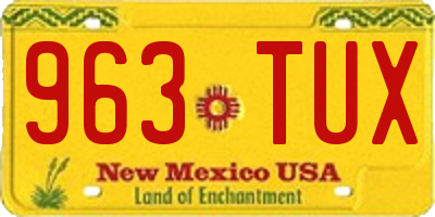 NM license plate 963TUX