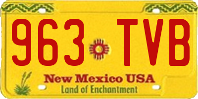 NM license plate 963TVB