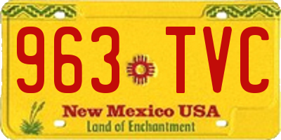 NM license plate 963TVC