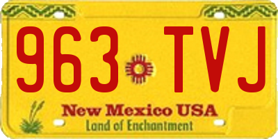 NM license plate 963TVJ