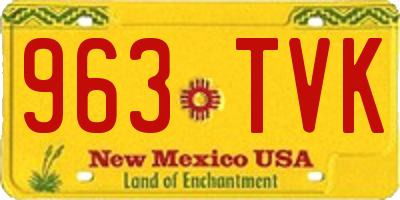 NM license plate 963TVK
