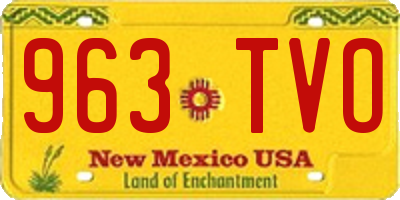 NM license plate 963TVO