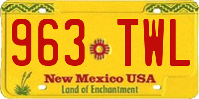 NM license plate 963TWL