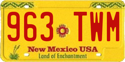 NM license plate 963TWM