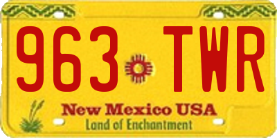 NM license plate 963TWR