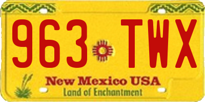 NM license plate 963TWX