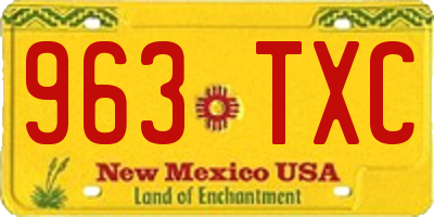 NM license plate 963TXC