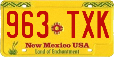 NM license plate 963TXK