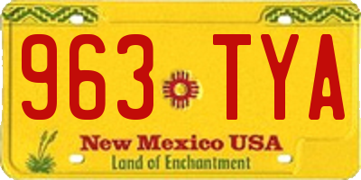 NM license plate 963TYA