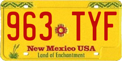 NM license plate 963TYF