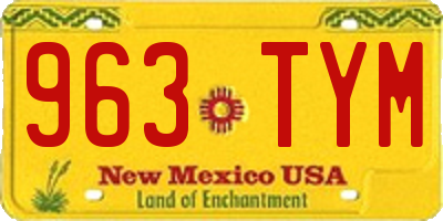 NM license plate 963TYM