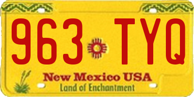 NM license plate 963TYQ