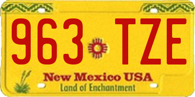 NM license plate 963TZE
