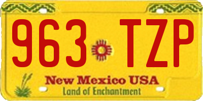 NM license plate 963TZP