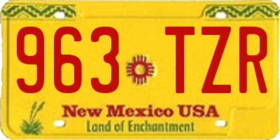 NM license plate 963TZR