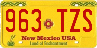 NM license plate 963TZS