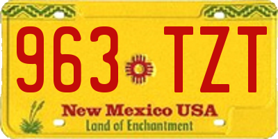 NM license plate 963TZT