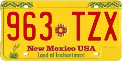 NM license plate 963TZX