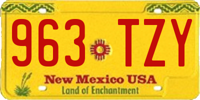 NM license plate 963TZY