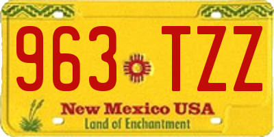 NM license plate 963TZZ