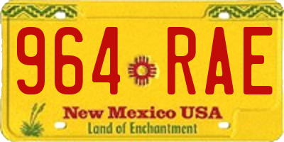 NM license plate 964RAE