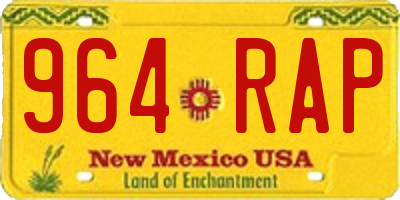 NM license plate 964RAP