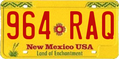 NM license plate 964RAQ