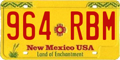 NM license plate 964RBM