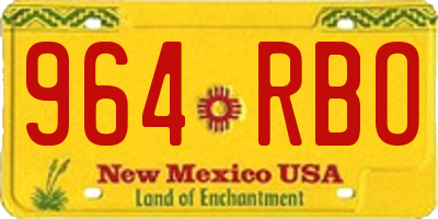 NM license plate 964RBO