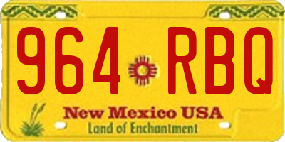 NM license plate 964RBQ