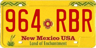 NM license plate 964RBR