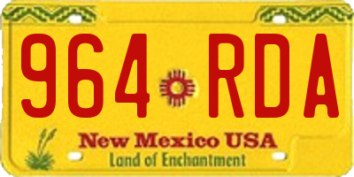 NM license plate 964RDA