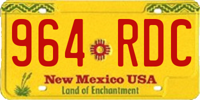 NM license plate 964RDC